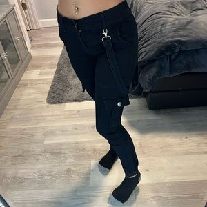 black cargo joggers